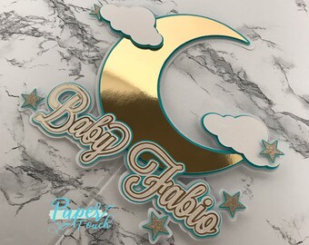 Twinkle Star Baby Shower Cake Topper: Moon & Stars Decoration