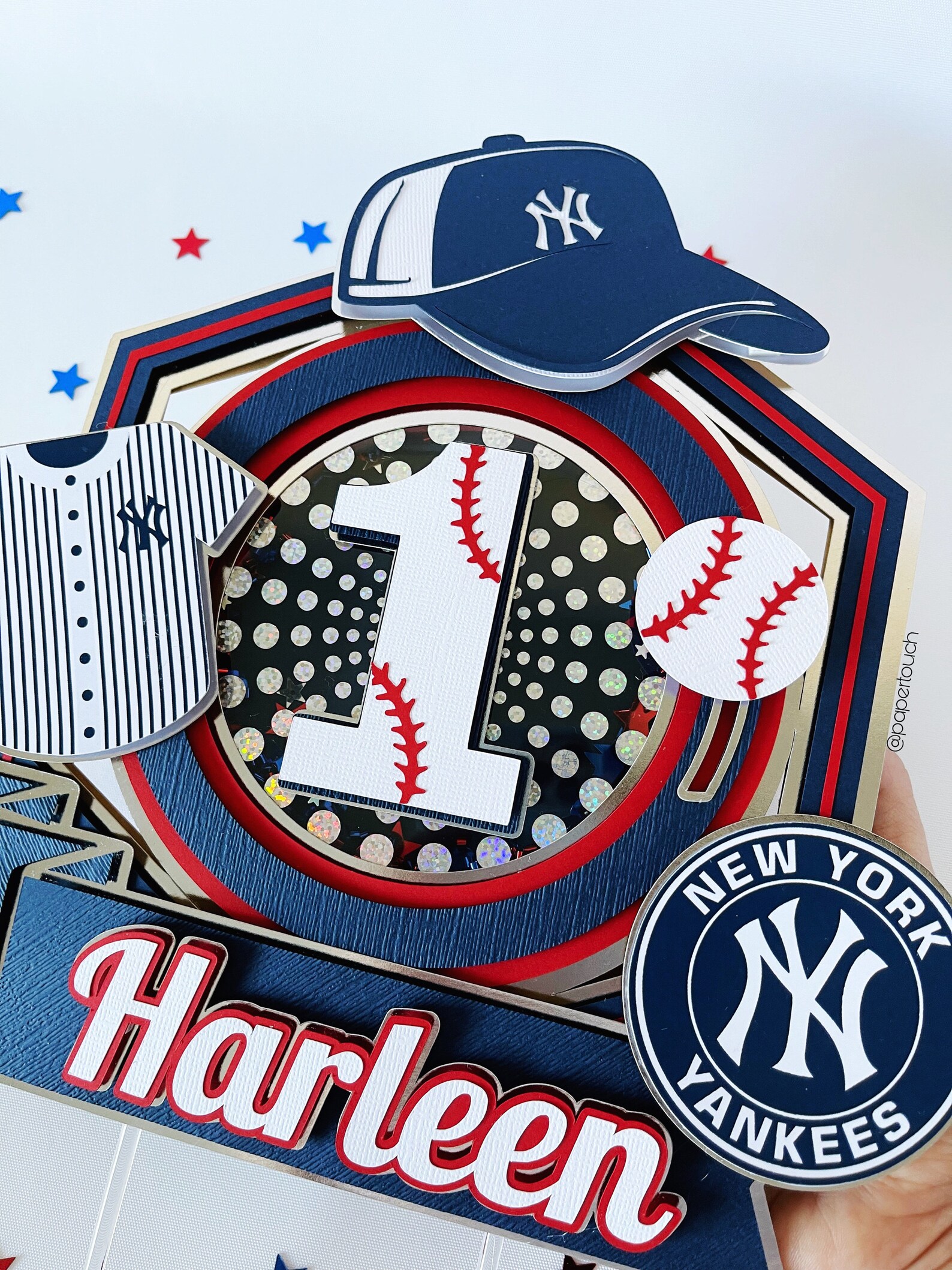 Baseball Cake Topper Yankees Cake Topper Baseball Shaker Etsy