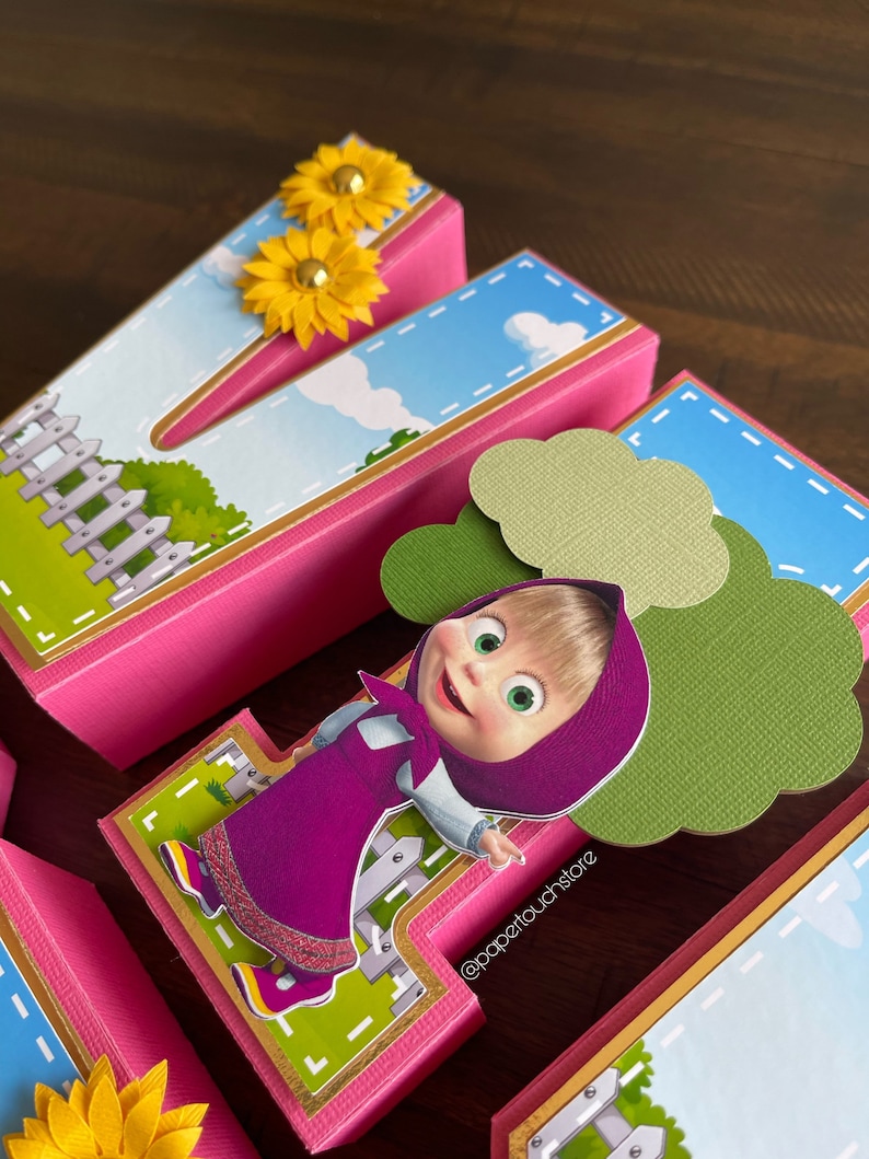 Masha Lettering Masha and the Bear Party Decor: Custom 3D Cardstock Letters - Etsy