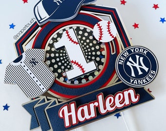 Baseball Cake Topper | Yankees Cake topper | Baseball Shaker Topper | New York Yankees | Yankees Birthday | Boy party | SPORTS CAKE TOPPER