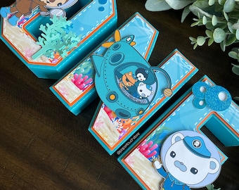 Octonauts Birthday Party Decoration: 3D Cardstock Letters