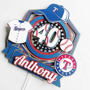 Baseball Cake Topper | Rangers Cake topper | Baseball Shaker Topper | Texas Rangers | Rangers Birthday | Boy party | Sports Cake Topper