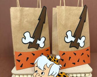 Recuerdos de fiesta Bamm Bamm / Recuerdos de fiesta de Los Picapiedra / Bolsas de recuerdo Bamm Bamm / Bolsas de obsequios / Bolsas de regalo temáticas / Bolsas de golosinas