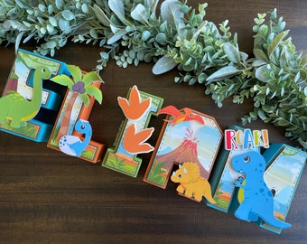 Dinosaur Birthday 3D Cardstock Letters: Custom Party Decor
