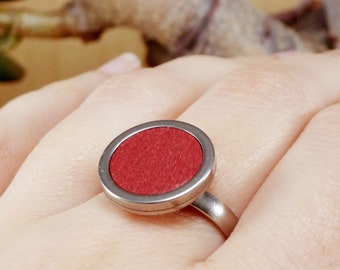 Red cocktail ring, boho red coral ring, gift christmas ring, red adjustable ring, red pink ring, pink cocktail simple ring