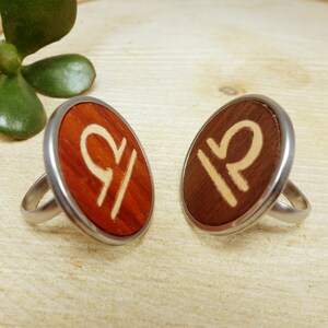 Libra wood steel ring, venus ring zodiac, astrological ring horoscope, libra birthday, libra symbol gift, libra sign jewellery