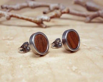 Eco-Friendly Handmade Wooden Earrings - Sustainable Jewelry for Men and Women - Lightweight Wood Stud Earrings - Gift Idea for birthday