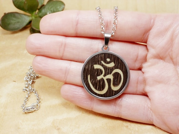 Wooden om hotsell necklace