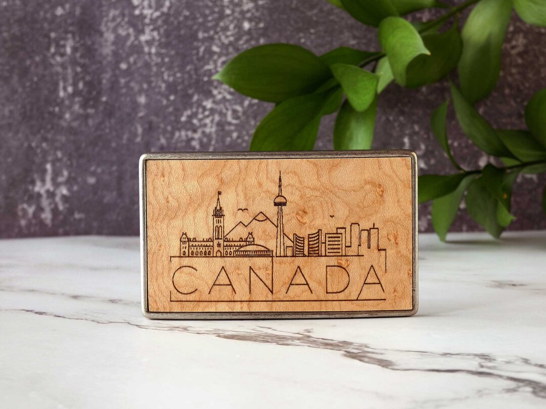 Wooden Belt Buckle for Men Canada Skyline Laser Engraved Etsy