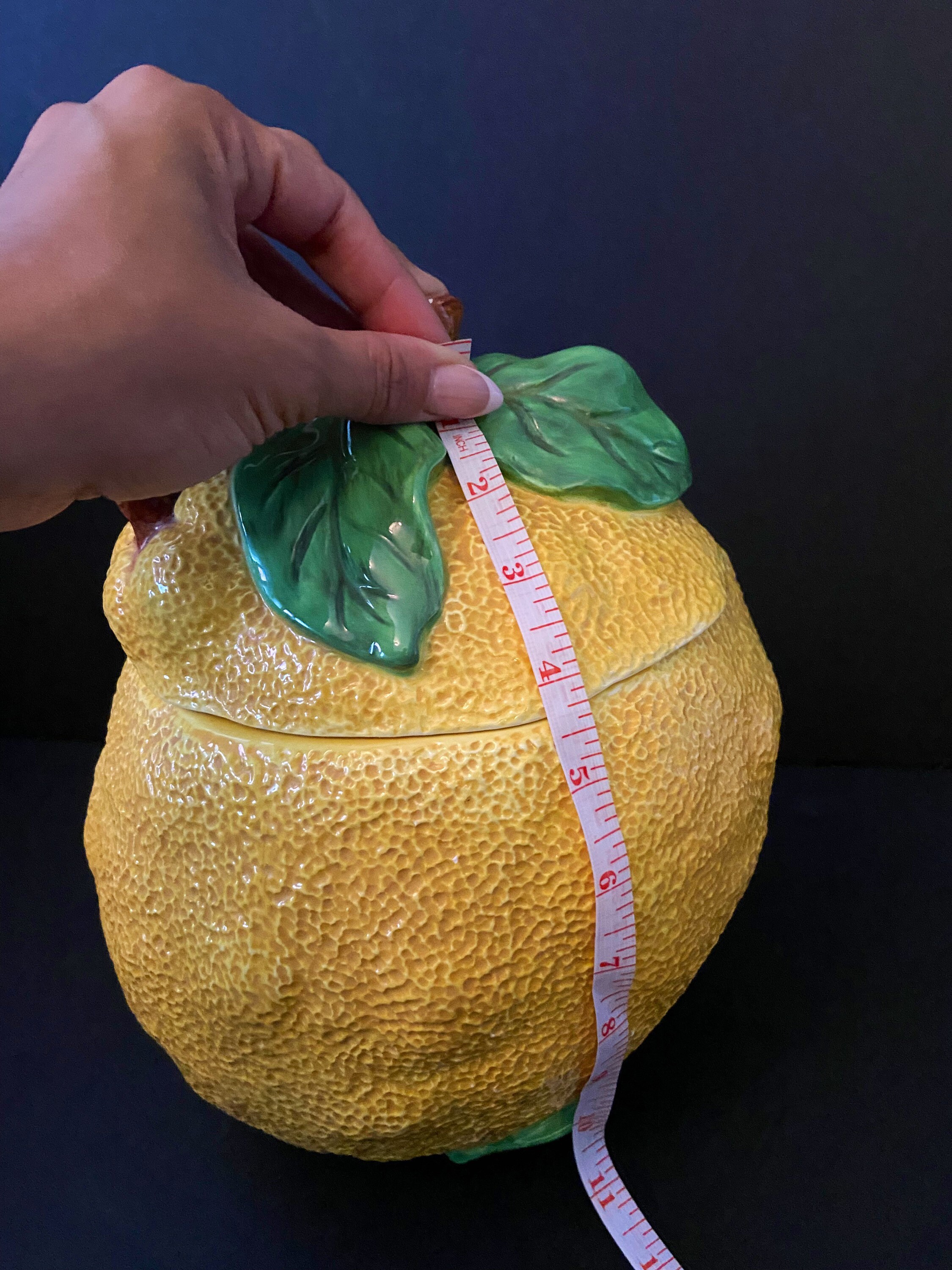 Vintage Lemon Shaped Cookie Jar Large Ceramic Cookie Jar Etsy