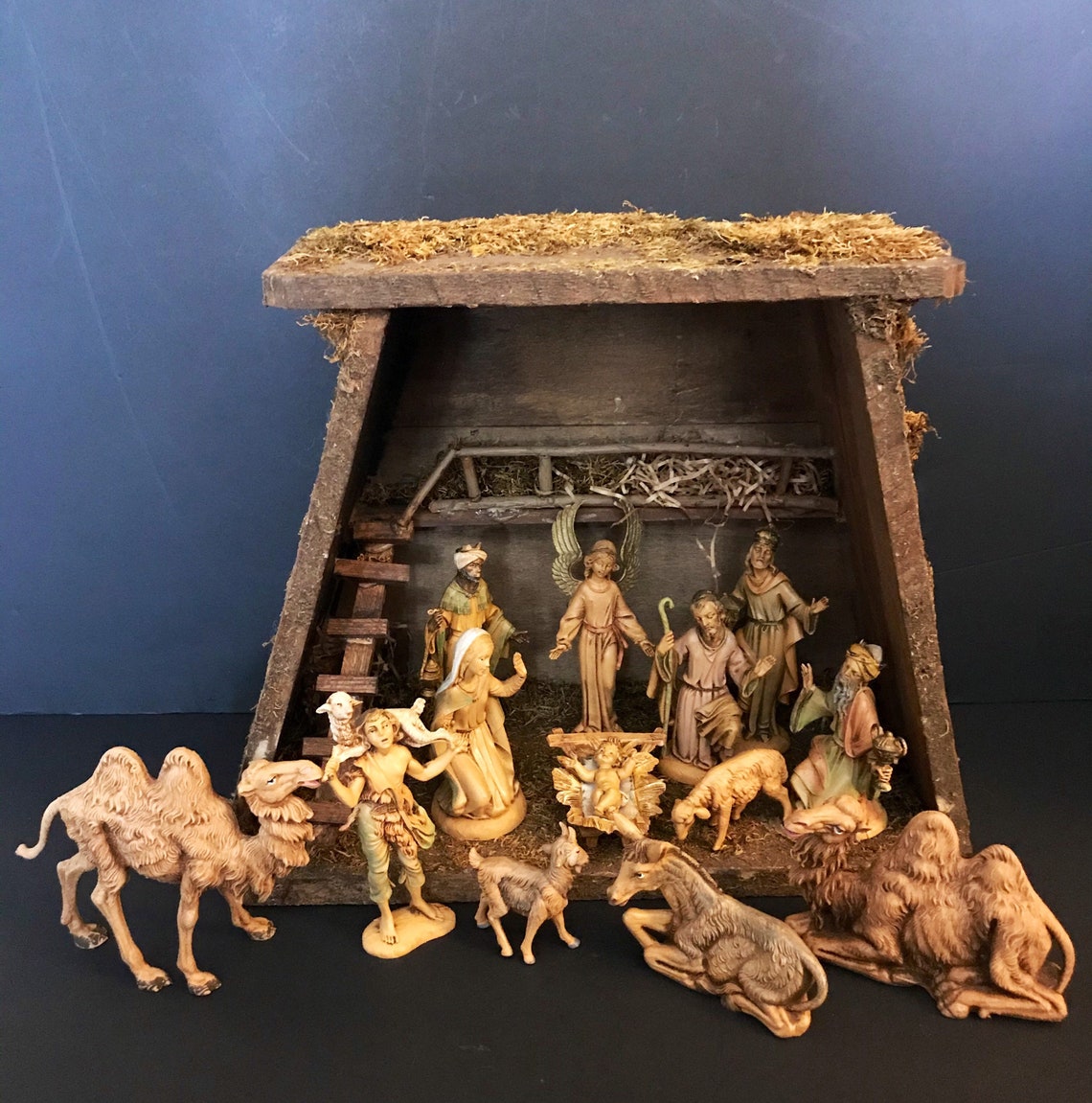 Vintage Fontanini 14 Piece Nativity Scene 5 w/ Stable Etsy