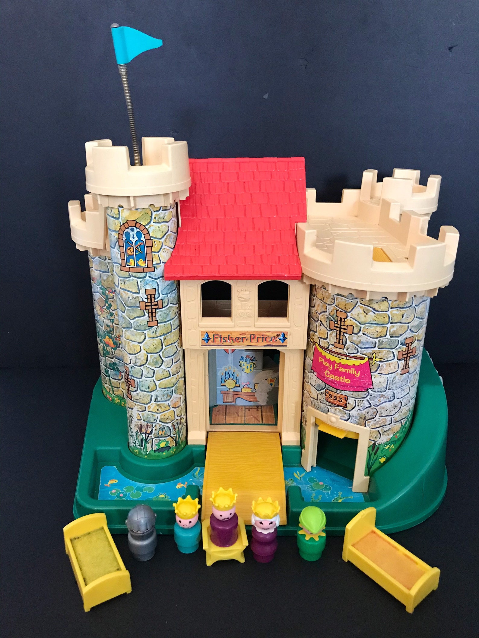 Vintage Fisher Price Castle with Accessories 1974 Made in Etsy