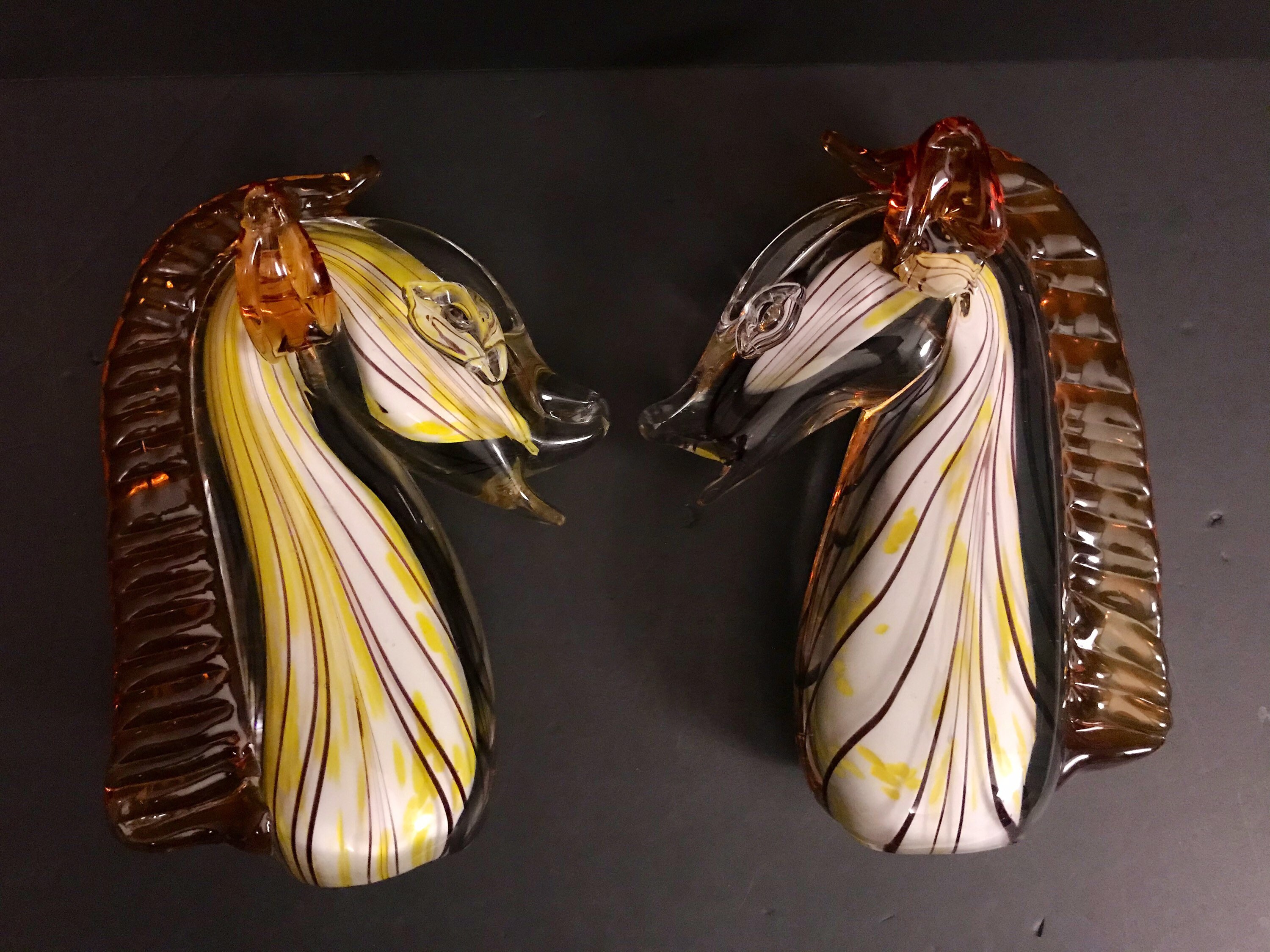 Murano Style Glass Bookends Vintage Fifth Avenue Crystal Ltd Etsy Canada