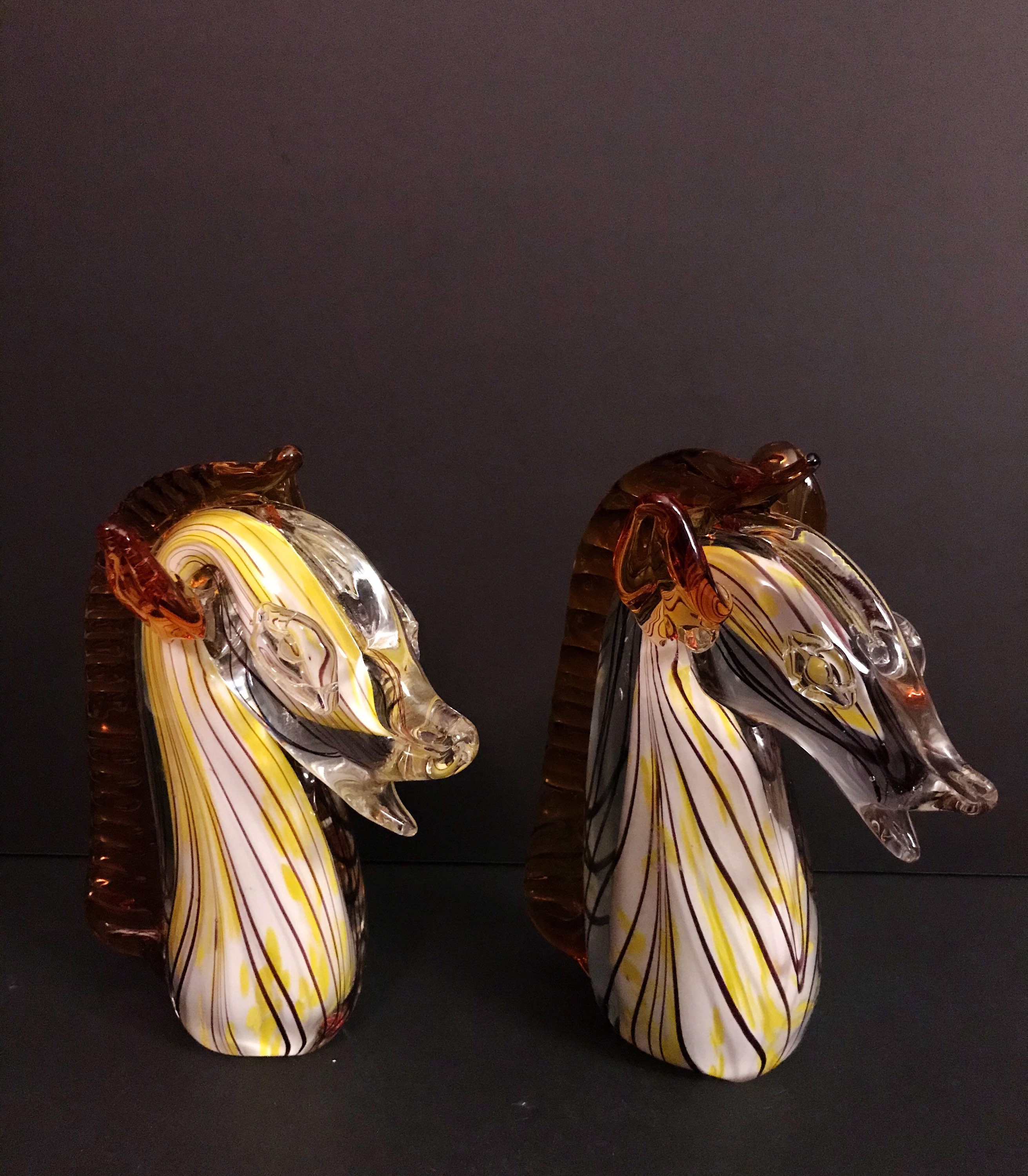 Murano Style Glass Bookends Vintage Fifth Avenue Crystal Ltd Etsy Canada