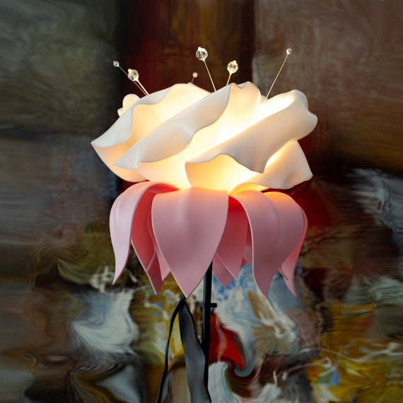 Fuchsia Flower Floor Lamp a Living Room Lamp and a Bedroom Floor Lamp LED Light Bulb. Etsy