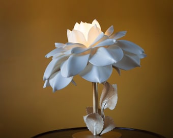 Handmade Dahlia Flower Lamp, Battery Powered LED Night Light
