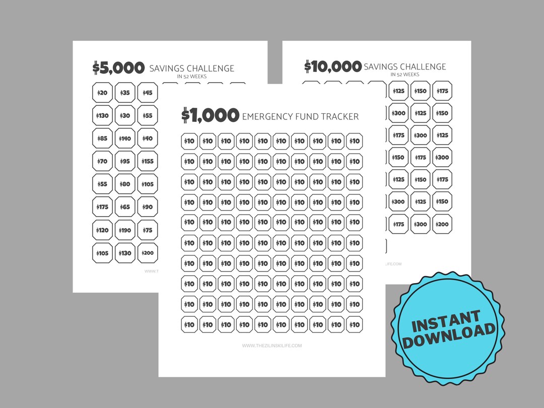 Savings Challenge Printable, PDF Download - Etsy