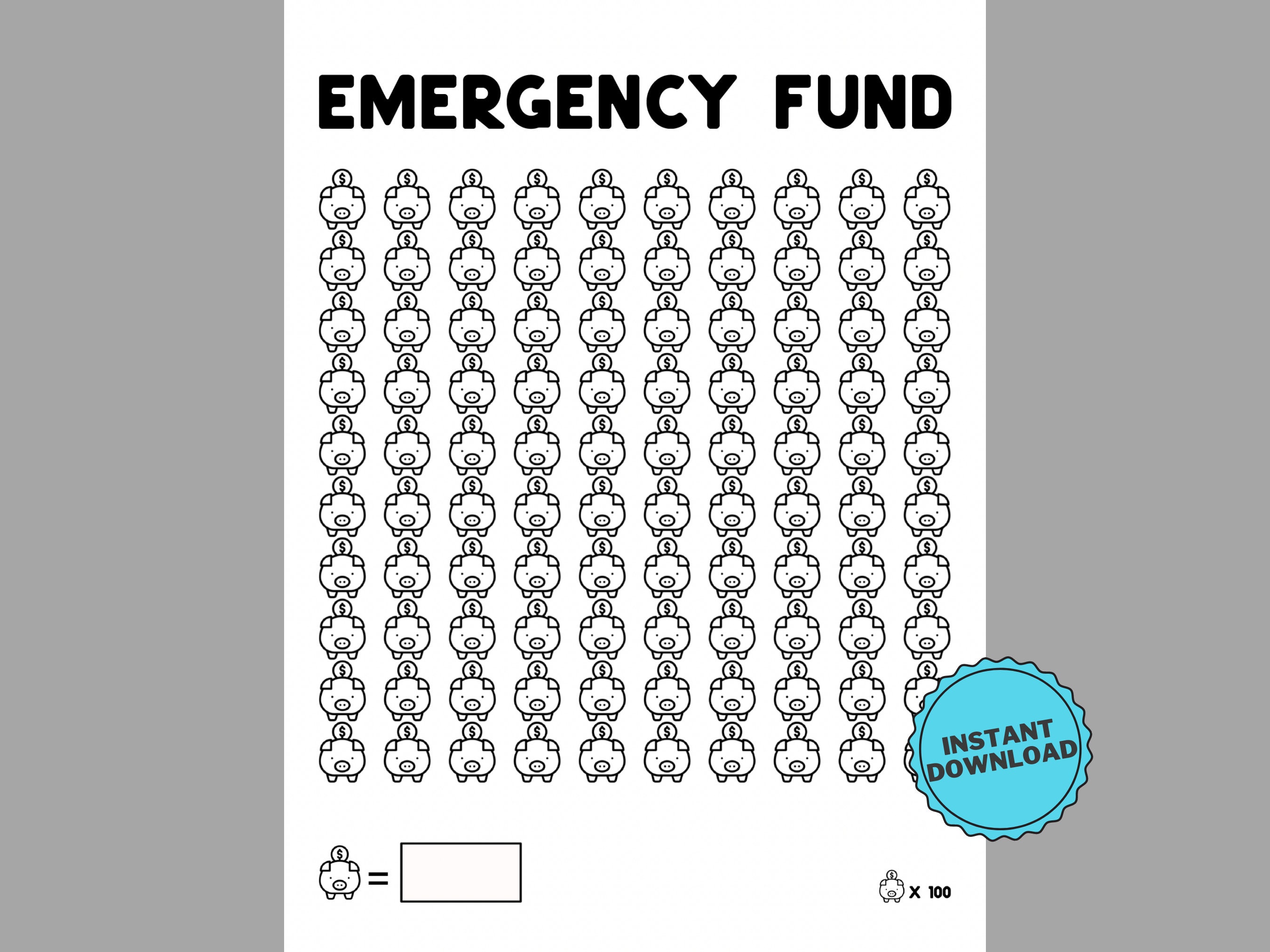 Emergency Fund Tracker, Savings Tracker, Emergency Fund Printable, Pdf