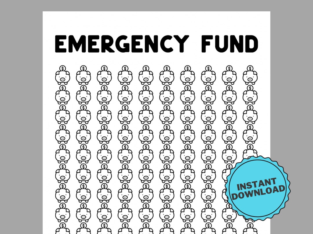 Emergency Fund Tracker, Savings Tracker, Emergency Fund Printable, Pdf
