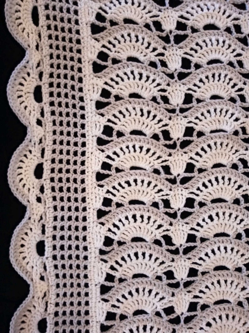 Elegant Lacy Fans Crochet Baby Blanket Afghan Pattern Etsy