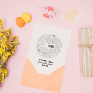 Card with personalized map - Coordinates