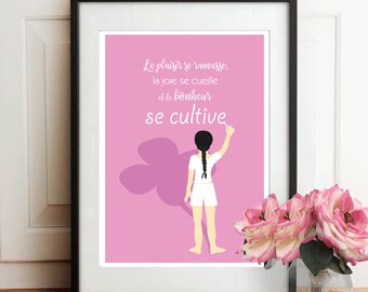 set of 4 posters illustration quote, poem, message, text, poetry - To download A4