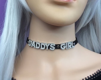 7mm Faux Suede DADDYS GIRL Sub Ownership Collar (11 Colours)