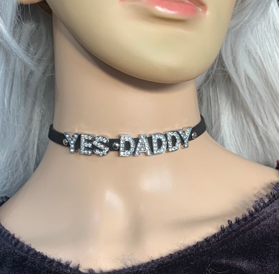 rør Korn budbringer 7mm Faux Suede YES DADDY Submissive Ownership Collar 11 - Etsy