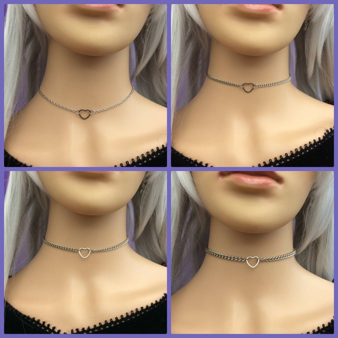 24/7 Locking Geo Heart S Submissive Collar Submissive Necklace Discreet BDSM Jewellery Hex Lock