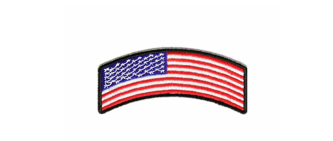 USA American Flag Small Rocker Patch Free Shipping Motorcycle - Etsy