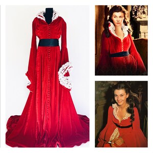 Scarlett O hara Gone With the Wind Red Velvet Staircase Robe