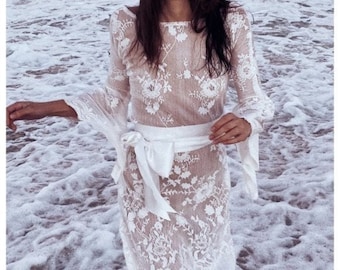Sheer White Dress - Etsy