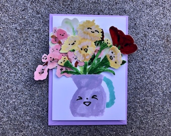 Bouquet Card - Purple