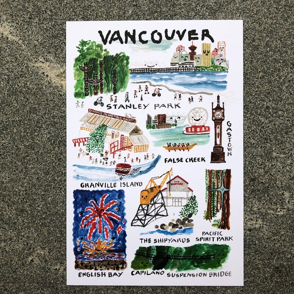 VANCOUVER Mini Posters /6x9 Poster/ Art Print/ Super Premium paper 32pt/Impressively thick