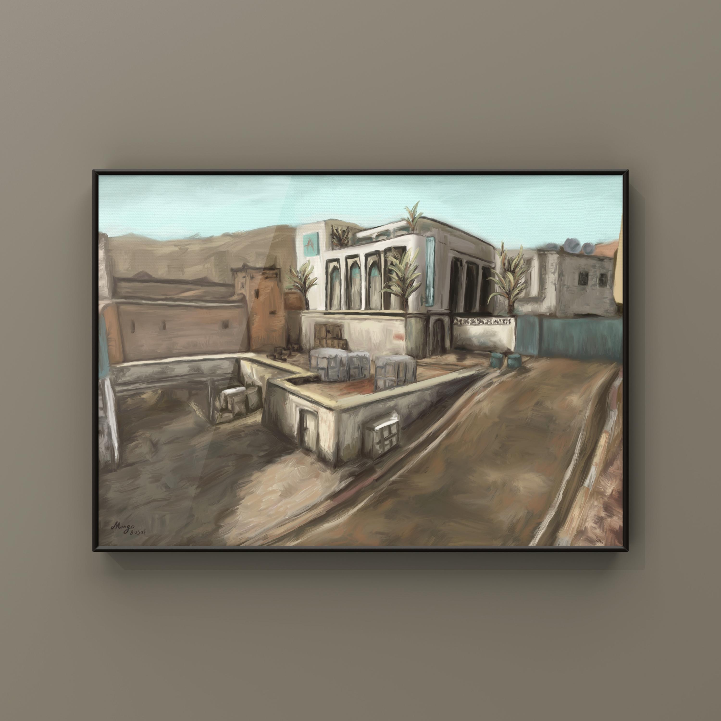 CSGO Dust 2 Landscape Oil Painting | CSGO Merch | Postcard | CS2 Gaming ...