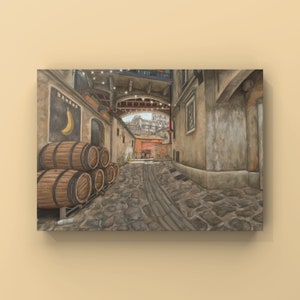 Pintura a óleo de paisagem de banana do inferno de CS2 | Produtos de CSGO | Arte de CSGO | Pôster de jogo de CS2 | Impressão artística | Arte de CounterStrike | Por MingoArt