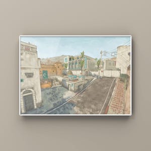 CS2 Dust 2 A Landschaft Ölgemälde | CS GO Merch | Postkarte | CS2 Gaming Poster | Kunstdruck | CounterStrike Kunst | Von MingoArt