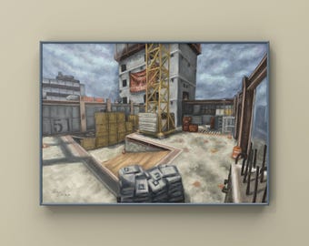 CSGO Vertigo Landschaft Ölgemälde | CS GO Merch | Postkarte | CS2 Gaming Poster | Kunstdruck | CounterStrike Kunst | Von MingoArt
