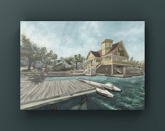 Pintura al óleo de paisaje de CS Lake Wingman / Merchandising de CSGO / Arte de CSGO / Póster de CS2 / Impresión artística / Arte de Counter-Strike / Por MingoArt
