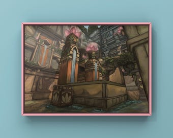 Valorant Lotus Oil Painting Art Print | 8.5x11 inch | Valorant Merch | Gaming Poster | Videogame Wall Decor | By MingoArt
