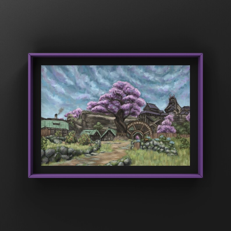 Genshin Impact Inazuma City Oil Painting Gaming Poster - Etsy