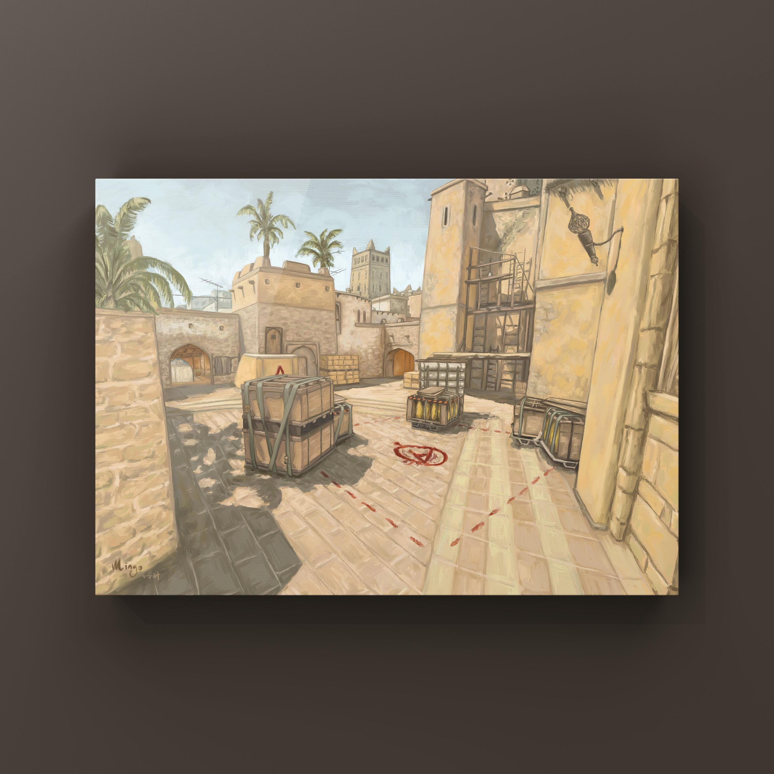 CS2 Mirage Landscape Oil Painting | CSGO Merch | CSGO Art | CS2 Gaming ...