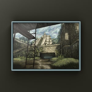 CSGO Aztec Landscape Oil Painting | CSGO Merch | Postcard | CS2 Gaming poster | Art Print | CounterStrike Art | By MingoArt