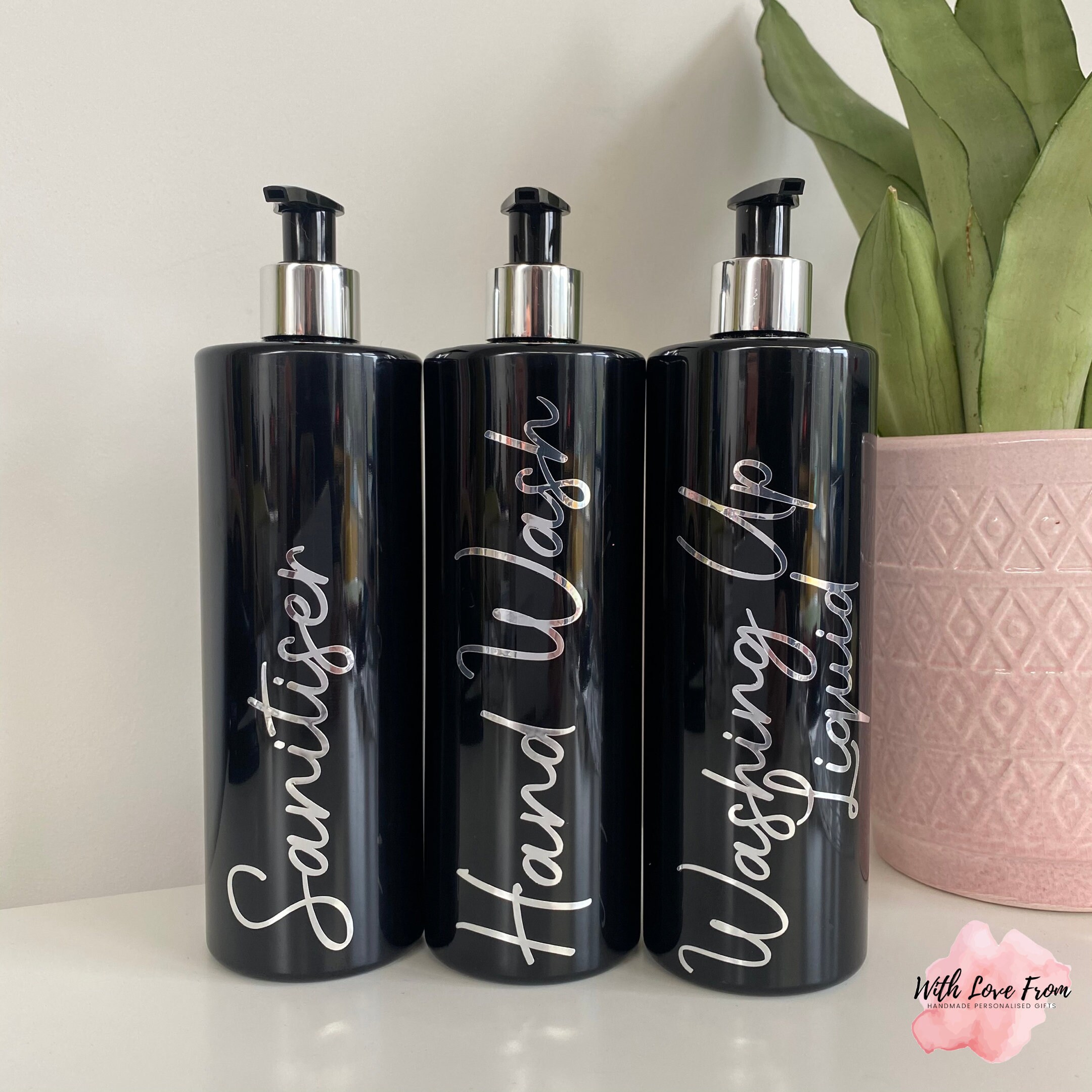 500ml Bathroom Bottles Silver Pump Black Bottle Reusable Etsy