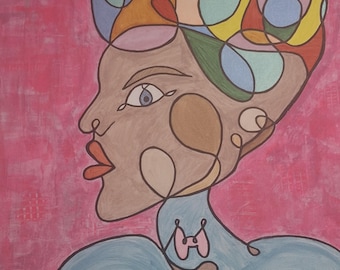 Arte abstracto. Pintura acrílica sobre lienzo