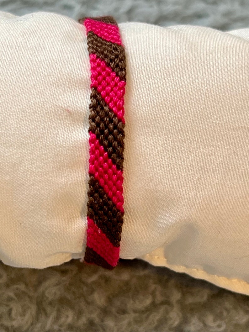 CUSTOM HANDMADE Striped Friendship Bracelet, Candy Stripe Pattern, Woven Bracelet, Knotted Bracelet image 2