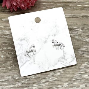 Tiny Horse Stud Earrings, Pony Earrings, Sterling Silver Jewelry, Animal Lover Jewelry, Cute Horse Earrings, Gift for Little Girl