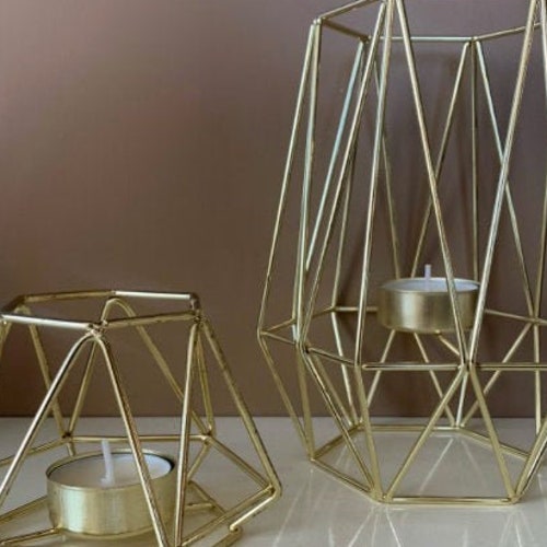 Geometric Candle Holder Wedding Centerpiece Wedding Decor Etsy