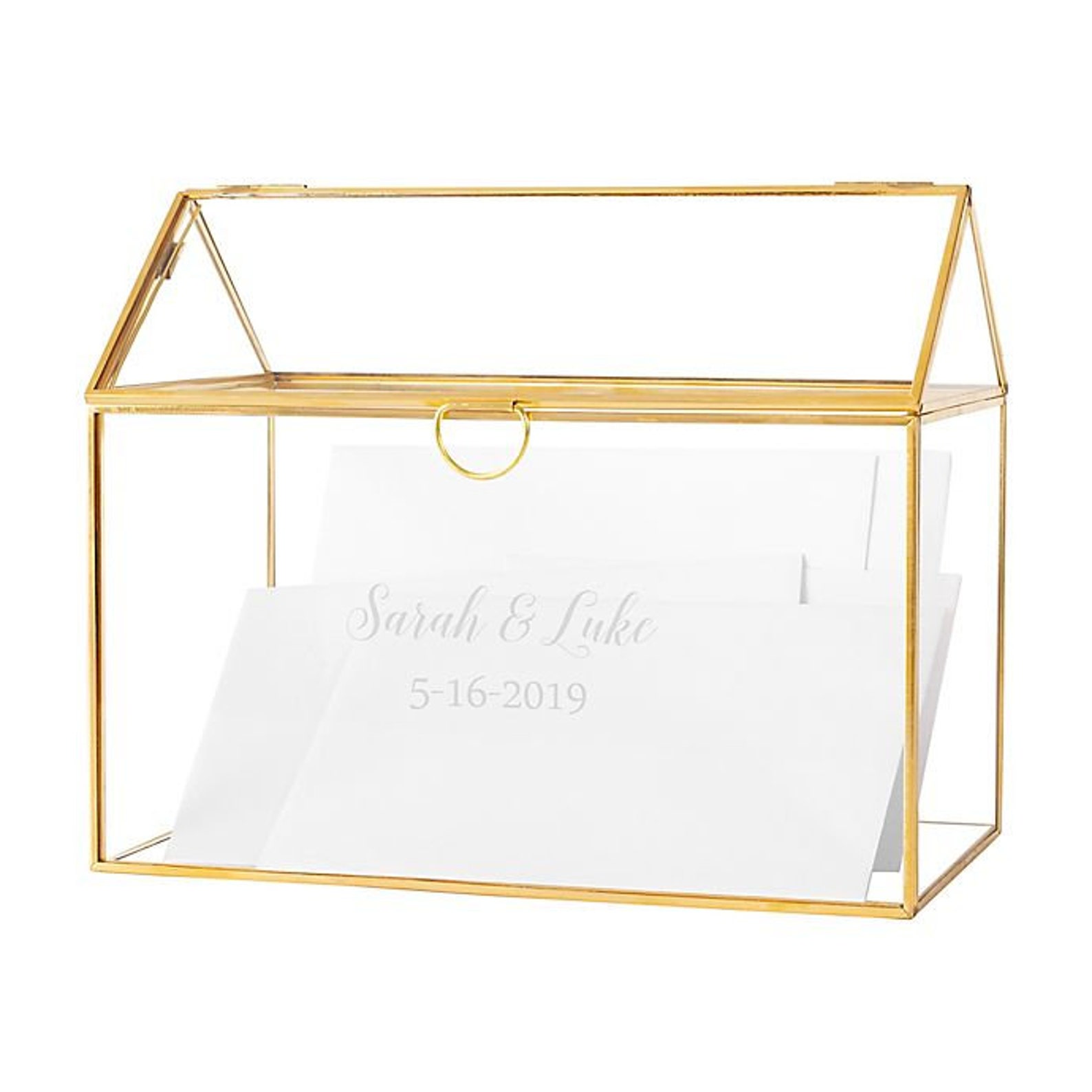 Personalized Glass Card Box Wedding Card Box Wedding Card Etsy