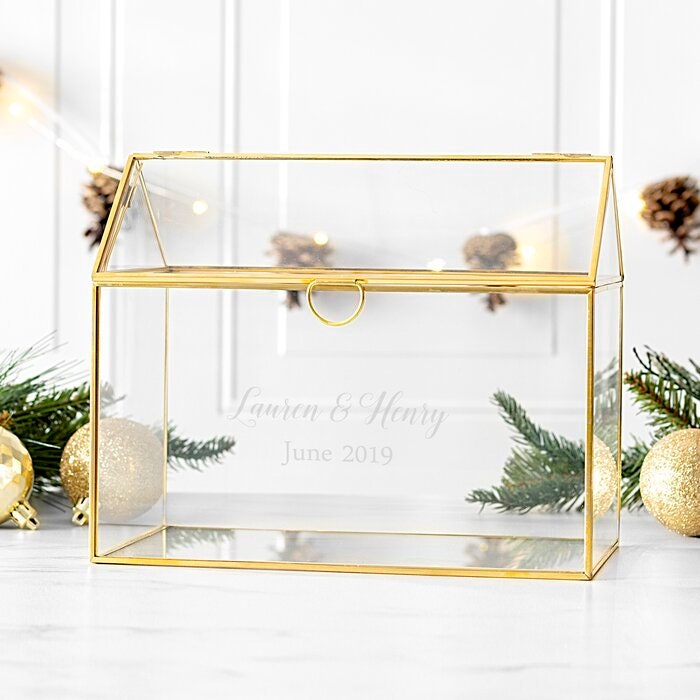Personalized Glass Card Box Wedding Card Box Wedding Card Etsy